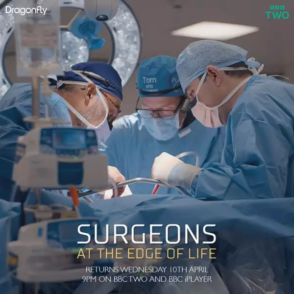 A surgeon at work to highlight that episode 3 of Surgeons: At the Edge of Life returns on 10th April