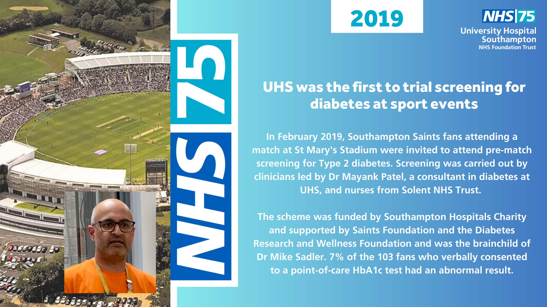 UHS was the first to trial screening for diabetes at sport events