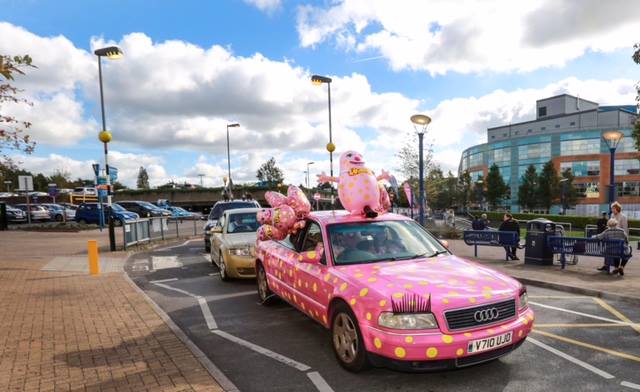 Mr Blobby themed car at the Scrap to the Future rally