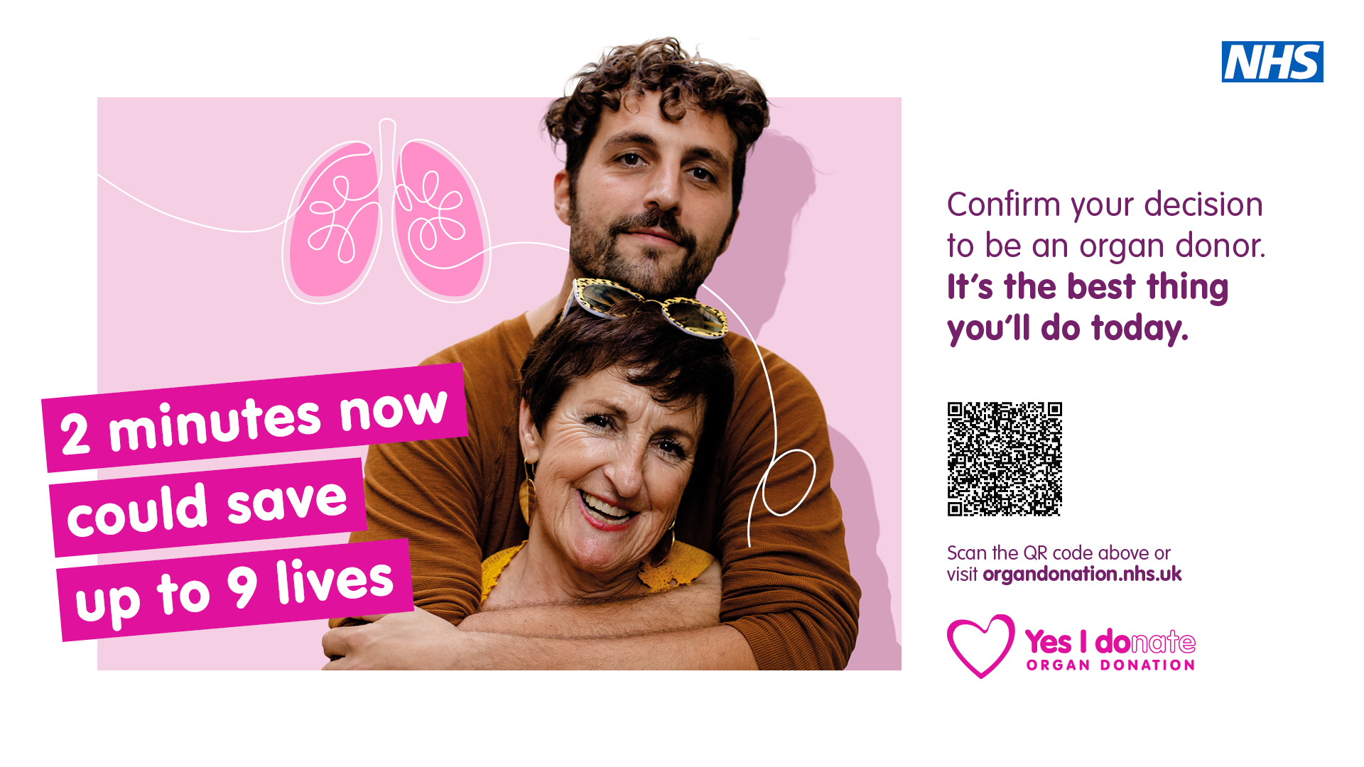 Two minutes could save up to nine lives if you confirm your decision on the organ donation register