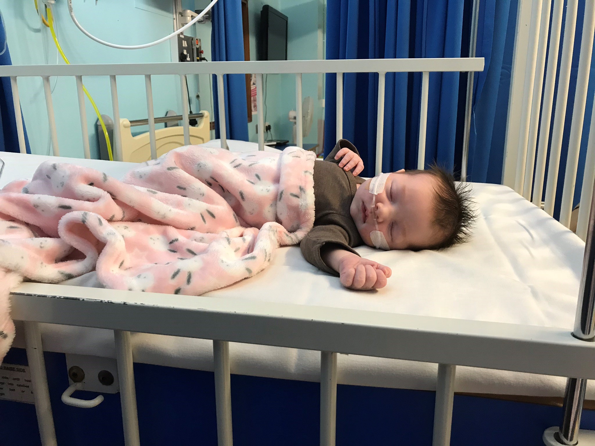 Aria Burlison treated for RSV at 12 days old at University Hospital Southampton