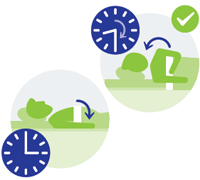 Graphic representing turning in bed