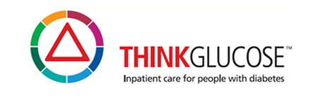 Think Glucose banner, showing a logo of a red triangle inside a multi-coloured circle.