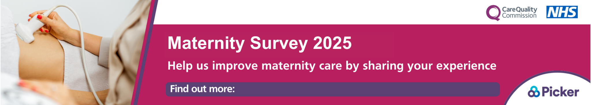 Banner highlighting the maternity survey 2025