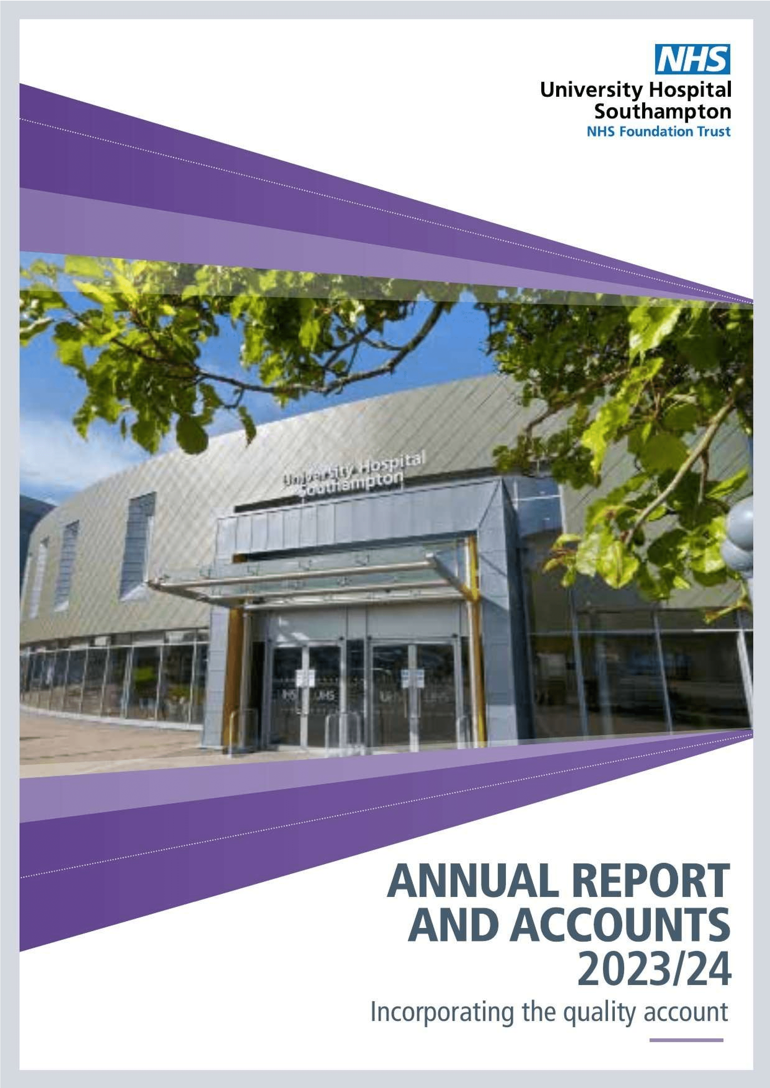 Front cover of annual report and accounts 2023/24