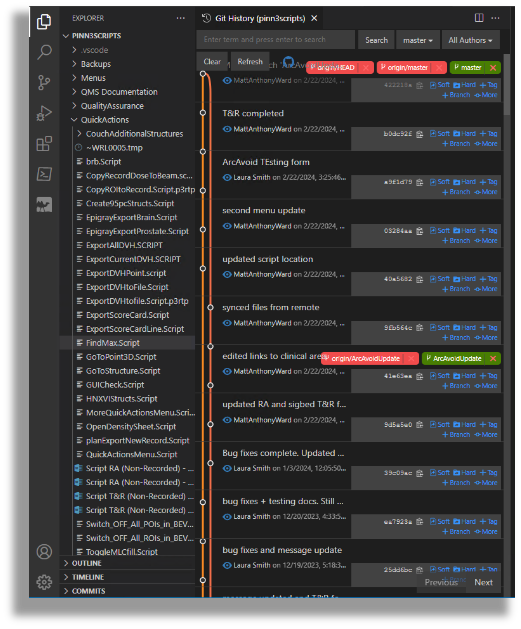 Screenshot of a system used in scientific computing