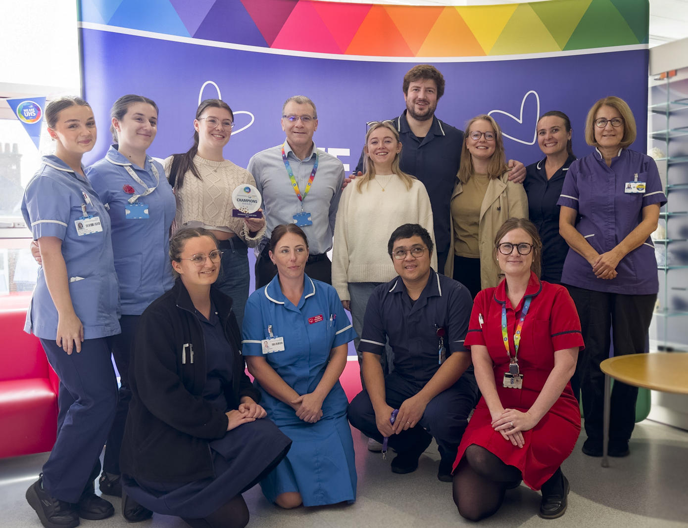 Group photo of the team from ward D3 with David French