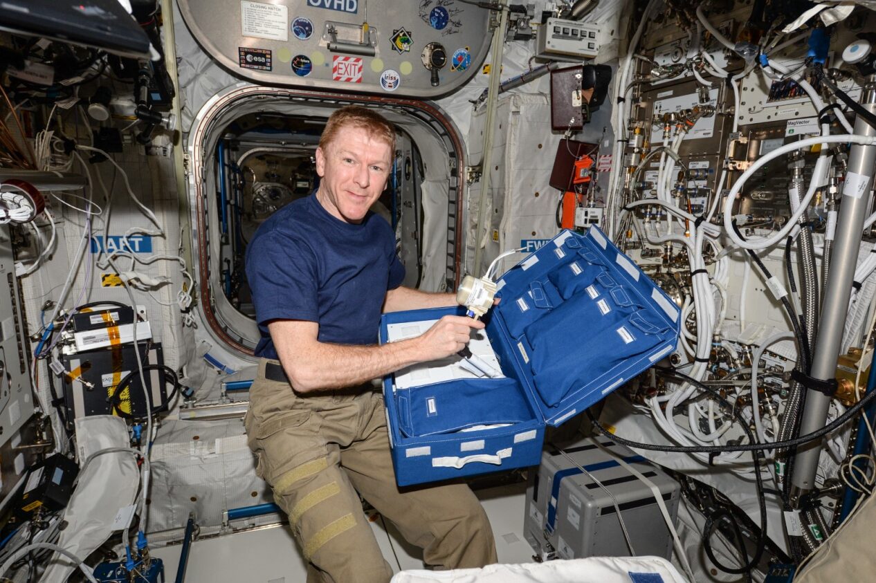 Major Tim Peake on the International Space Station.