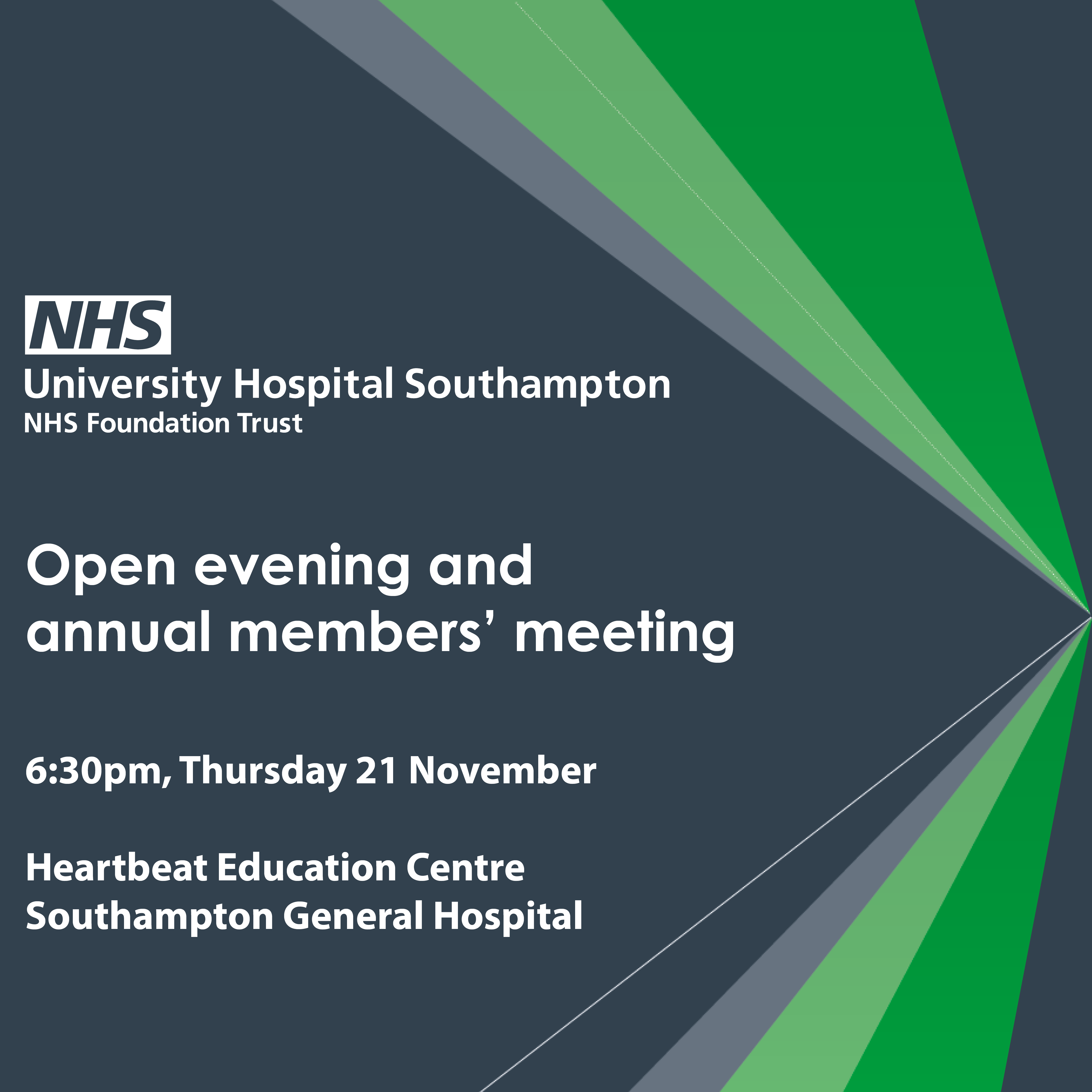 UHS open evening and annual members' meeting - 6:30pm, Thursday 21 November - Heartbeat Education Centre