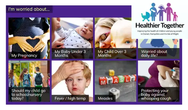 Image showing the front page of the Healthier Together website