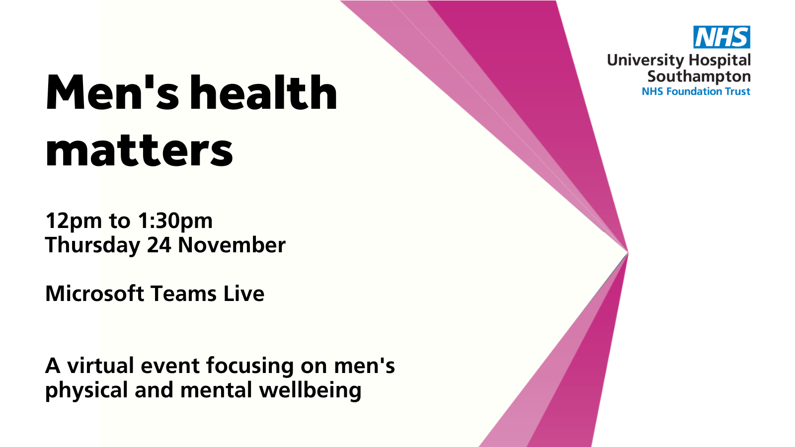 Time and date of men's health event