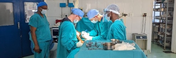 Operating in theatre at the Good Shepherd Hospital in Eswatini 